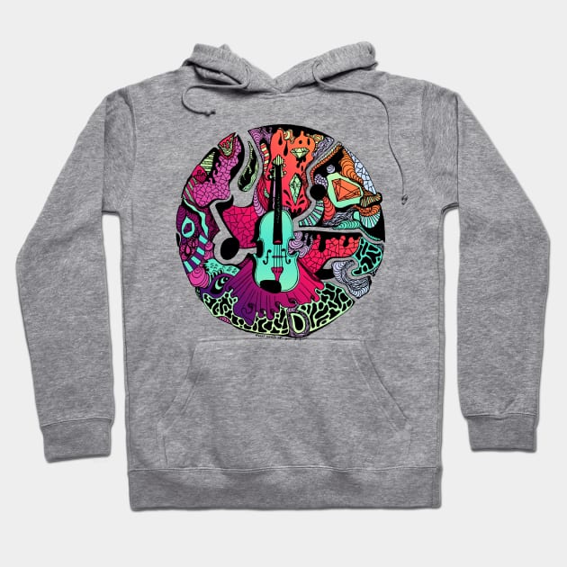 Blue Red Blend Circle of Music Hoodie by kenallouis